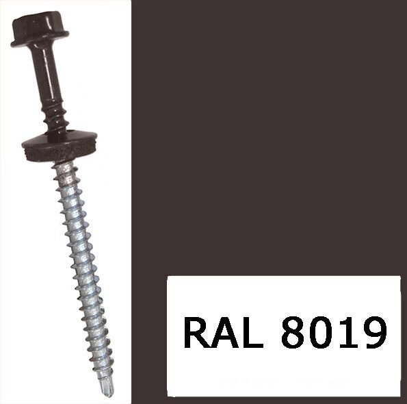 Самонарізи покрівельні по металу ETANCO (GUNNEBO) 4.8х19 RAL 8019 упк 250 шт від компанії Polmart - фото 1