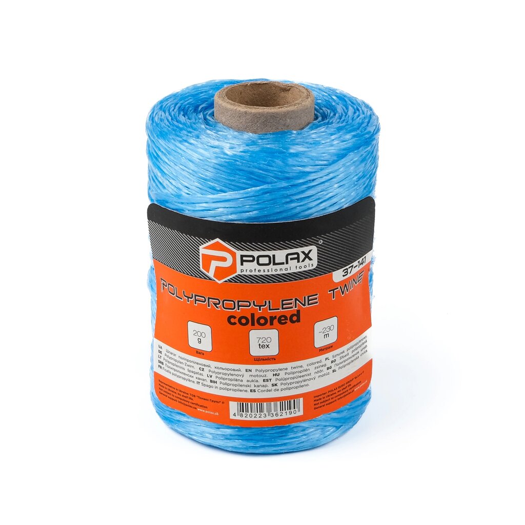 Шпагат поліпропіленовий Polax 230 м кольоровий на втулці (37-141) від компанії Polmart - фото 1