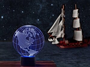 Змінна пластина для 3D світильників "Глобус" 3DTOYSLAMP