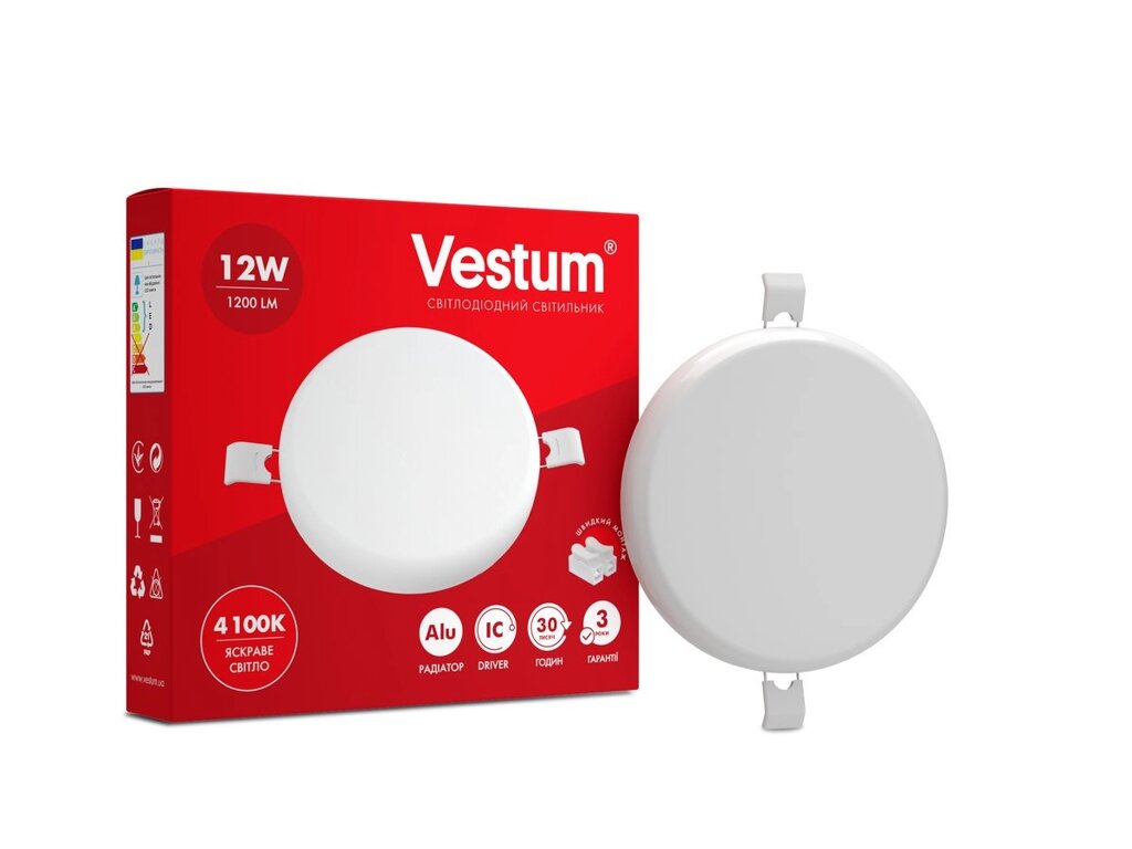 Світильник LED "без рамки" коло Vestum 12W 4100K від компанії Polmart - фото 1