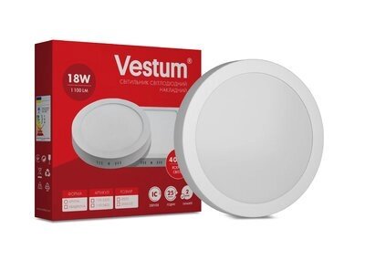 Світильник LED накладний круглий Vestum 18W 4000K 220V від компанії Polmart - фото 1