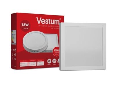 Світильник LED накладний квадратний Vestum 18W 4000K 220V від компанії Polmart - фото 1