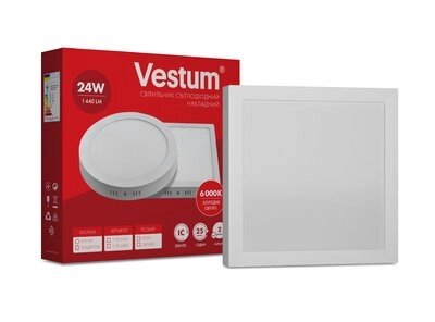 Світильник LED накладний квадратний Vestum 24W 4000K 220V від компанії Polmart - фото 1