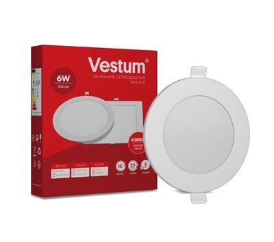 Світильник LED врізний круглий Vestum 6W 4000K 220V від компанії Polmart - фото 1