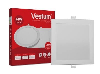 Світильник LED врізний квадратний Vestum 24W 6000K 220V від компанії Polmart - фото 1