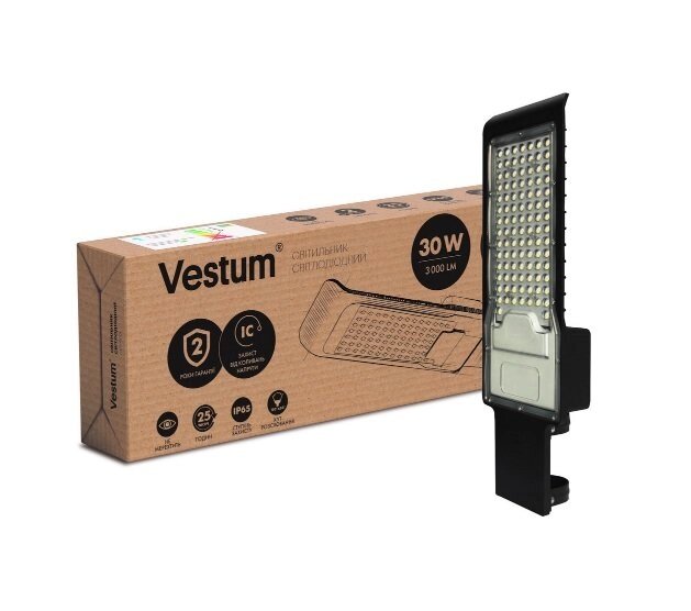 Світлодіодний консольний світильник Vestum 30W 3000Лм 6500K 85-265V IP65 від компанії Polmart - фото 1