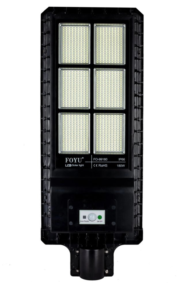 Вуличний світильник FOYU LED на сонячній батареї 180 Вт метал (FO-99180) від компанії Polmart - фото 1