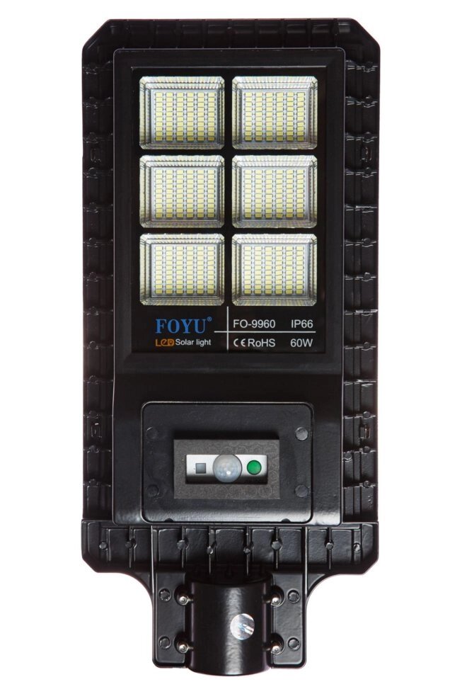 Вуличний світильник FOYU LED на сонячній батареї 60 Вт метал (FO-9960) від компанії Polmart - фото 1