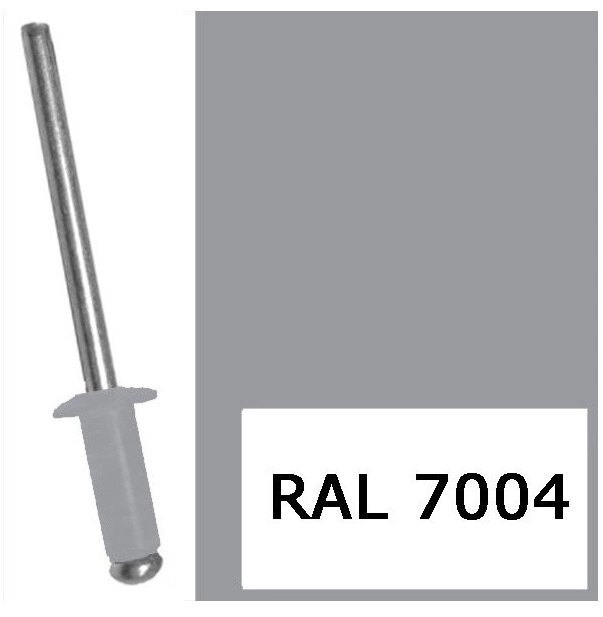 Заклепка 4,0x10 пофарбована RAL 7004 упк 1000 шт від компанії Polmart - фото 1
