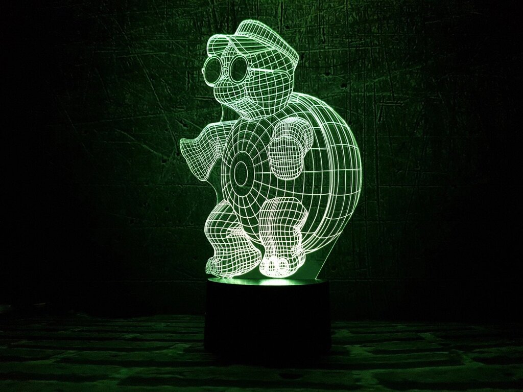 Змінна пластина для 3D ламп "Черепашка з окулярами" 3DTOYSLAMP від компанії Polmart - фото 1