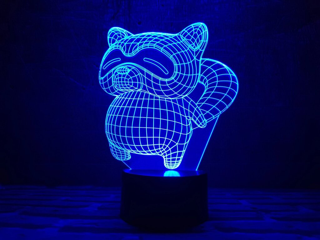 Змінна пластина для 3D ламп "Єнот" 3DTOYSLAMP від компанії Polmart - фото 1