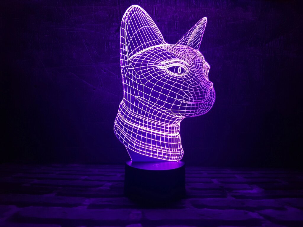 Змінна пластина для 3D ламп "Кішечка" 3DTOYSLAMP від компанії Polmart - фото 1