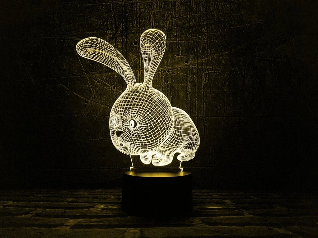 Змінна пластина для 3D ламп "Кролик" 3DTOYSLAMP від компанії Polmart - фото 1