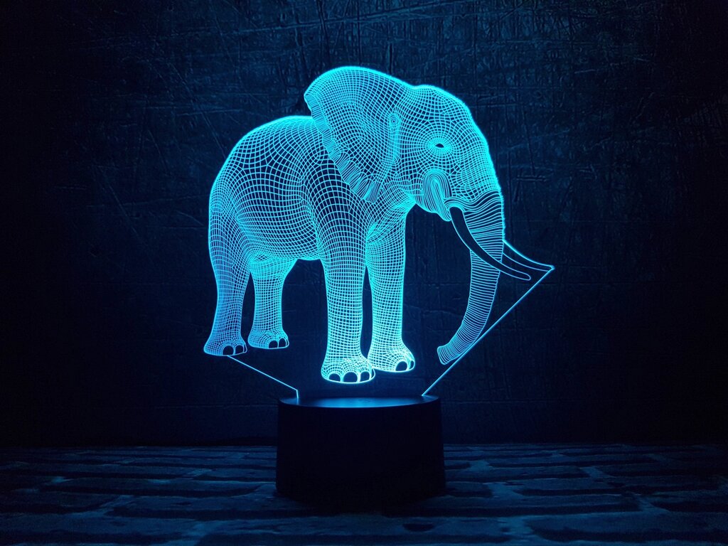 Змінна пластина для 3D ламп "Слон 2" 3DTOYSLAMP від компанії Polmart - фото 1