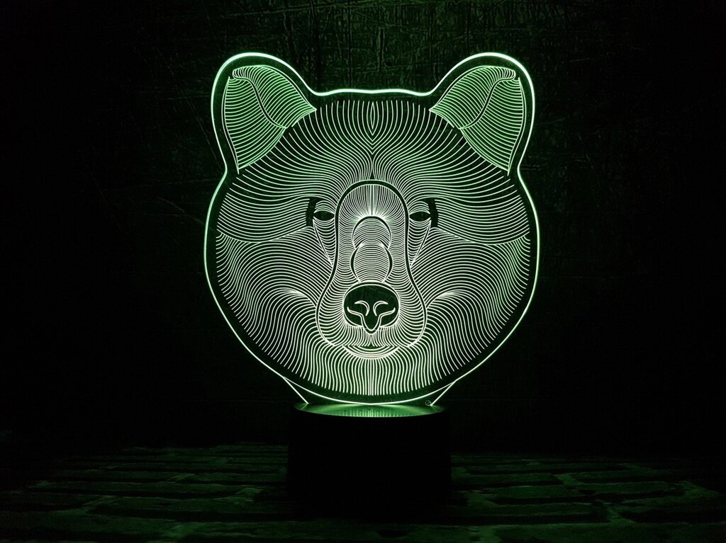 Змінна пластина для 3D ламп "Ведмідь" 3DTOYSLAMP від компанії Polmart - фото 1