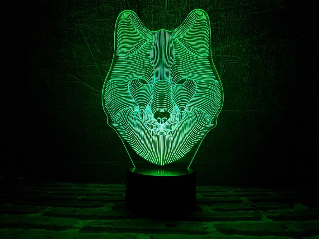 Змінна пластина для 3D ламп "Вовк" 3DTOYSLAMP від компанії Polmart - фото 1