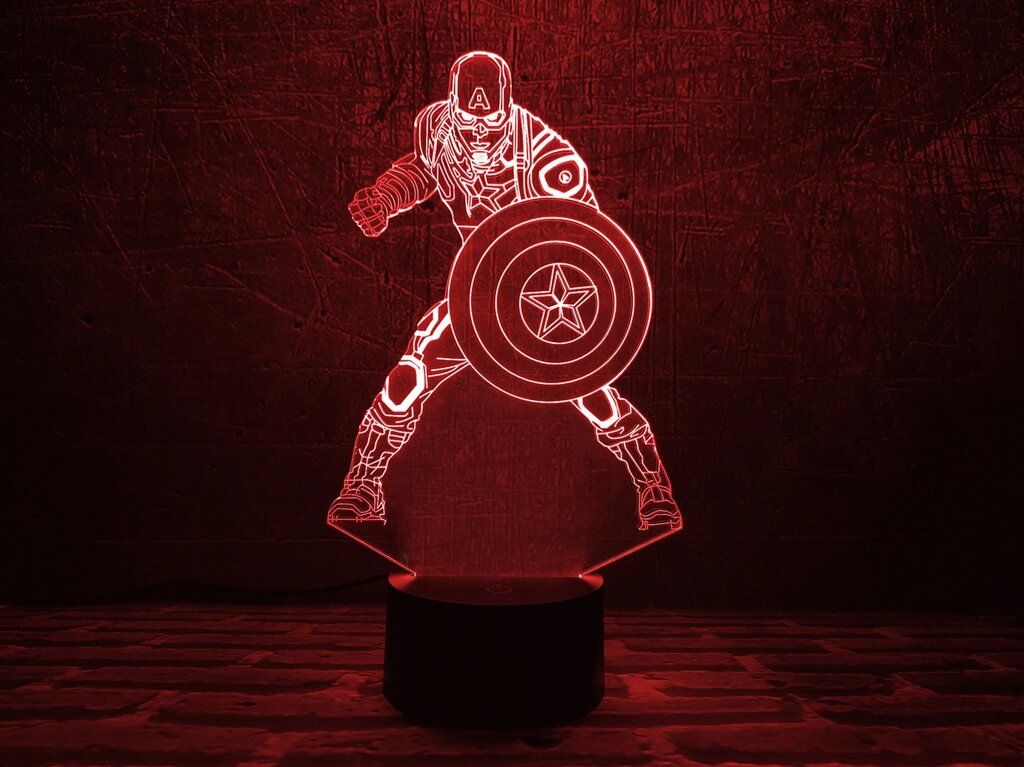 Змінна пластина для 3D-нічника "Капітан Америка 3" 3DTOYSLAMP від компанії Polmart - фото 1