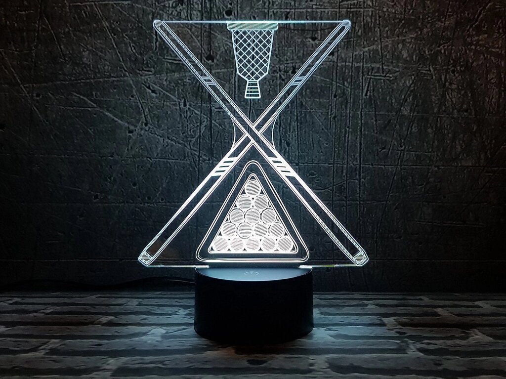 Змінна пластина для 3D світильників "Більярд 2" 3DTOYSLAMP від компанії Polmart - фото 1