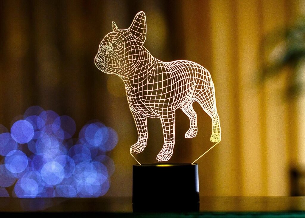 Змінна пластина для 3D світильників "Французький бульдог" 3DTOYSLAMP від компанії Polmart - фото 1