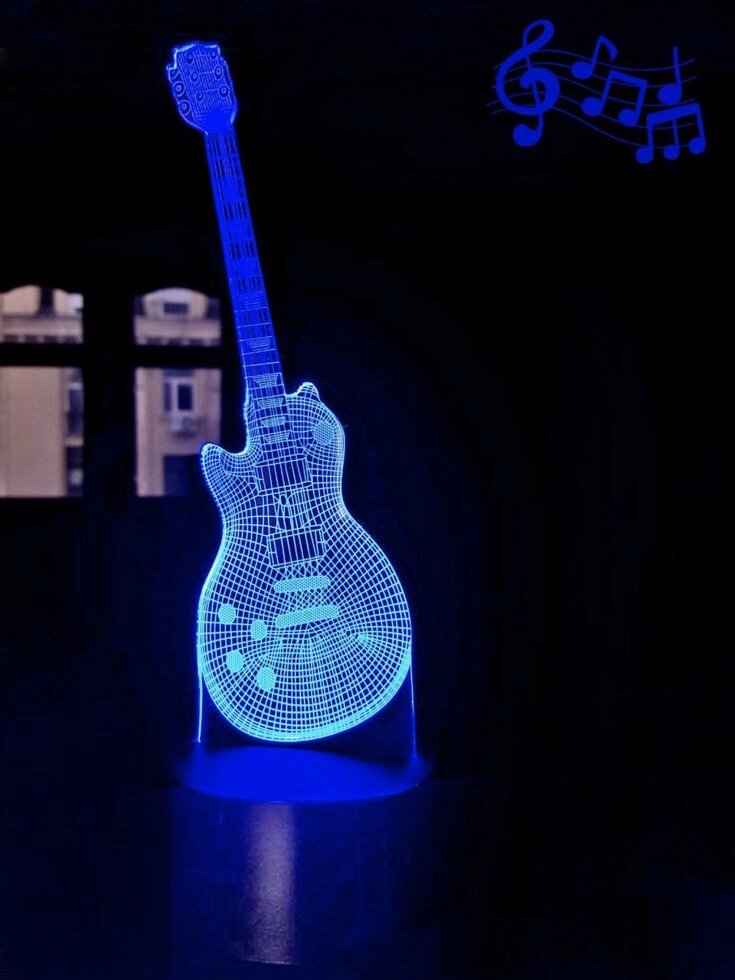 Змінна пластина для 3D світильників "Гітара 4" 3DTOYSLAMP від компанії Polmart - фото 1