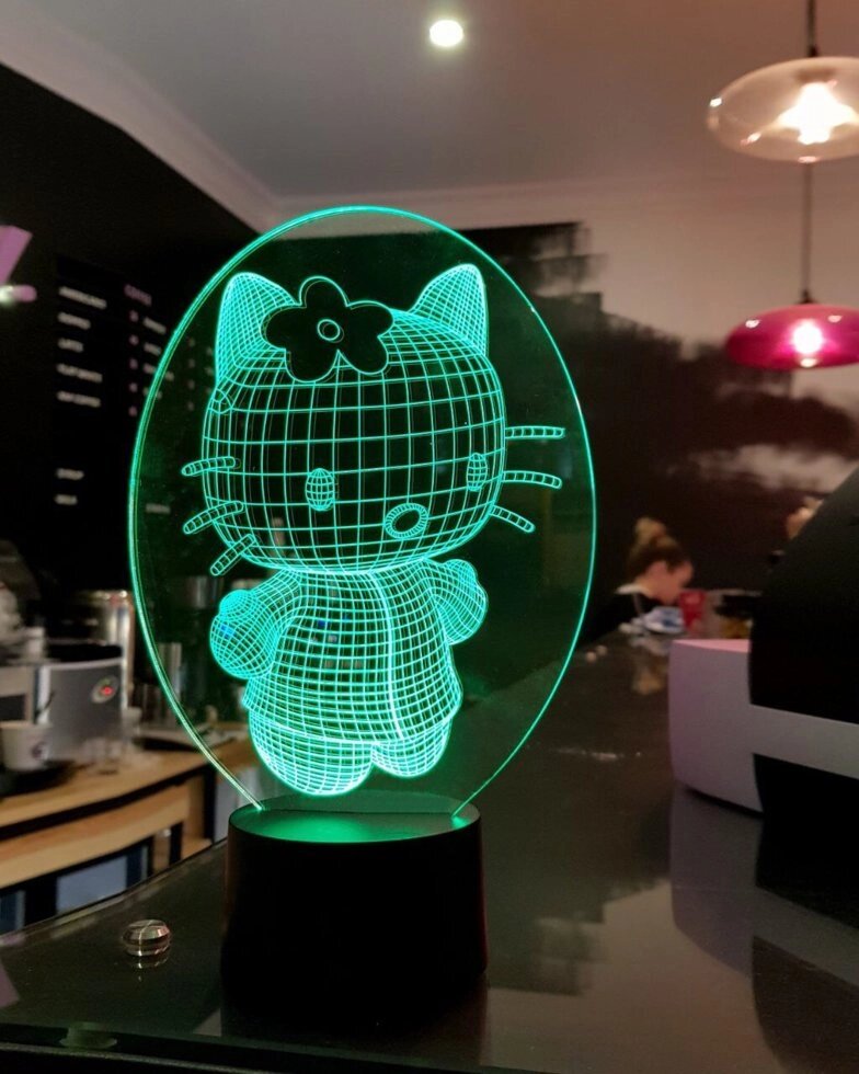 Змінна пластина для 3D світильників "Kitty 2" 3DTOYSLAMP від компанії Polmart - фото 1