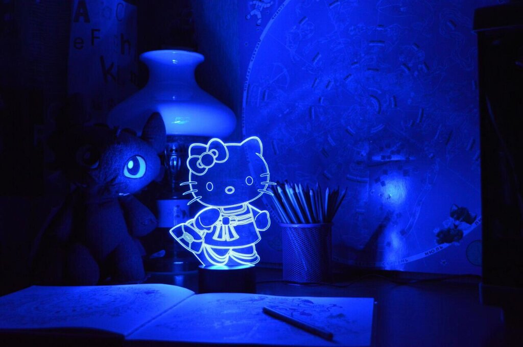 Змінна пластина для 3D світильників "Kitty" 3DTOYSLAMP від компанії Polmart - фото 1