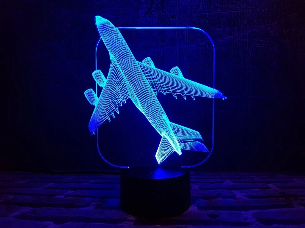 Змінна пластина для 3D світильників "Літак" 3DTOYSLAMP від компанії Polmart - фото 1