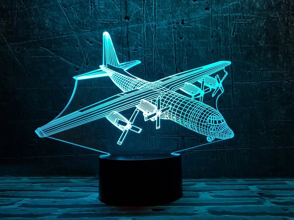 Змінна пластина для 3D світильників "Літак 4" 3DTOYSLAMP від компанії Polmart - фото 1