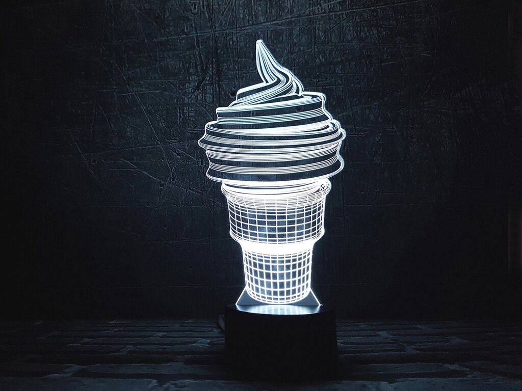Змінна пластина для 3D світильників "Морозиво" 3DTOYSLAMP від компанії Polmart - фото 1