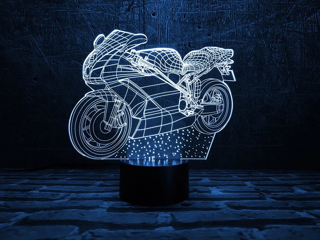 Змінна пластина для 3D світильників "Мотоцикл 2" 3DTOYSLAMP від компанії Polmart - фото 1
