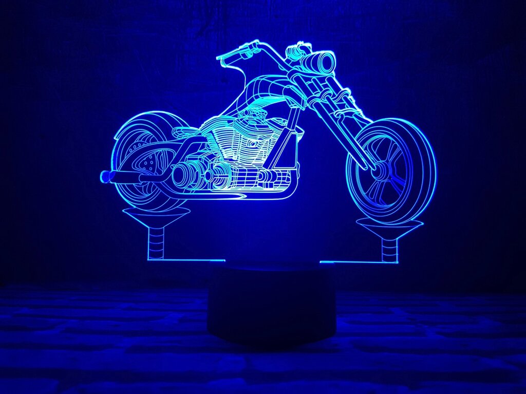 Змінна пластина для 3D світильників "Мотоцикл 3" 3DTOYSLAMP від компанії Polmart - фото 1