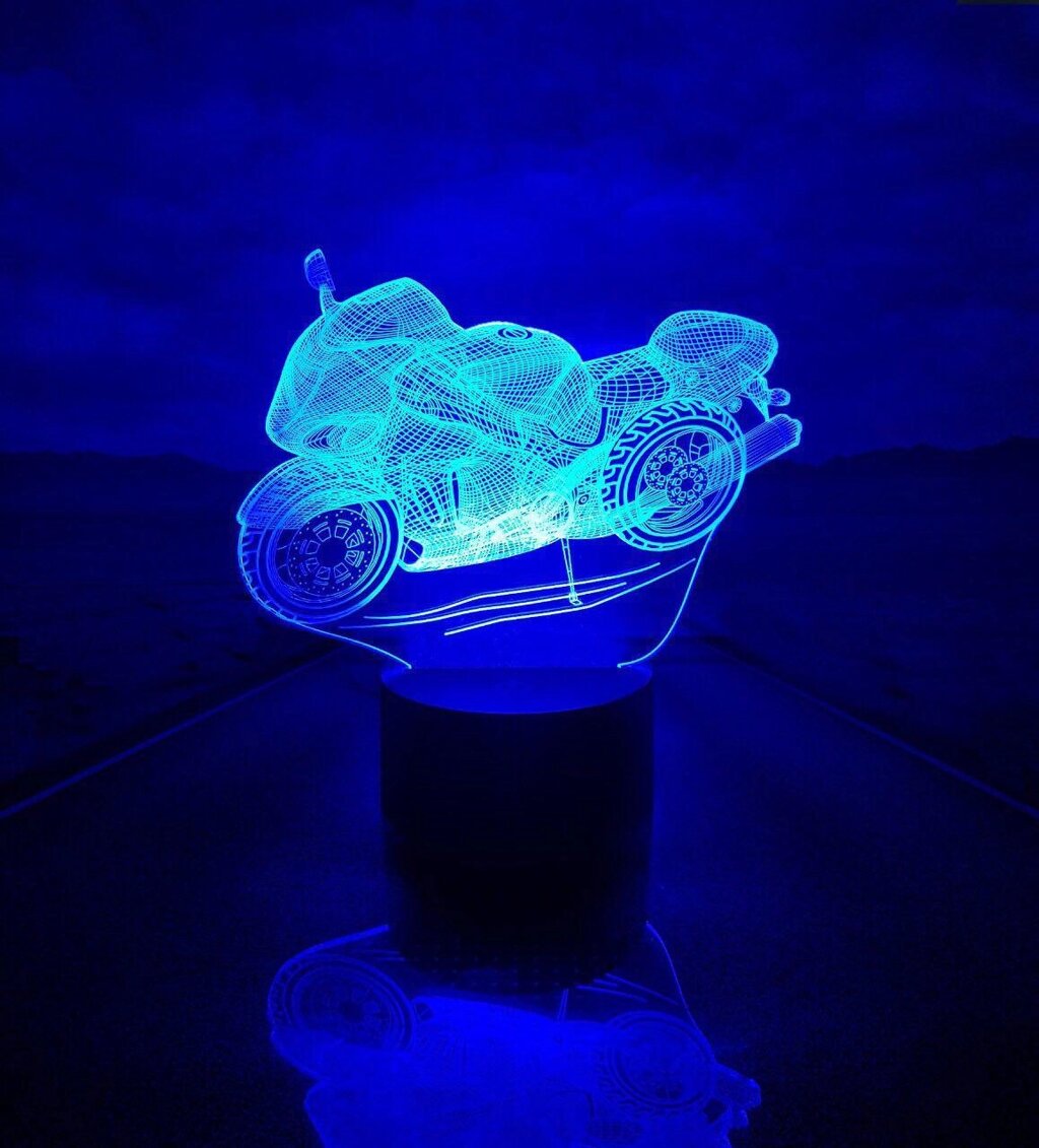 Змінна пластина для 3D світильників "Мотоцикл" 3DTOYSLAMP від компанії Polmart - фото 1