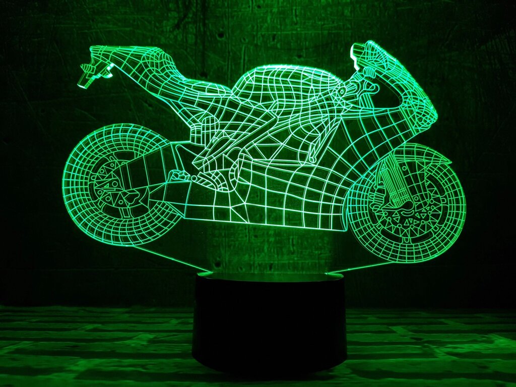 Змінна пластина для 3D-світильників "Мотоцикл 4" 3DTOYSLAM від компанії Polmart - фото 1