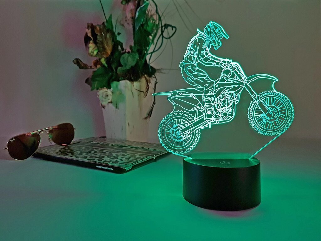 Змінна пластина для 3D світильників "Мотоцикл 6" 3D TOYSLAMP від компанії Polmart - фото 1