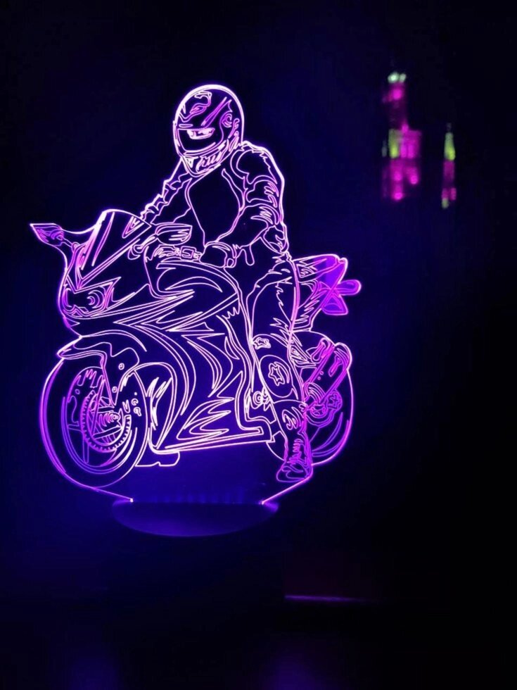 Змінна пластина для 3D світильників "Мотоцикліст" 3DTOYSLAMP від компанії Polmart - фото 1