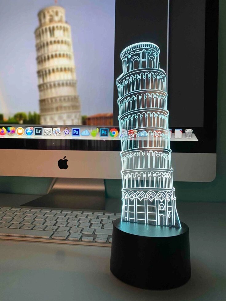 Змінна пластина для 3D світильників "Пізанська вежа" 3DTOYSLAMP від компанії Polmart - фото 1