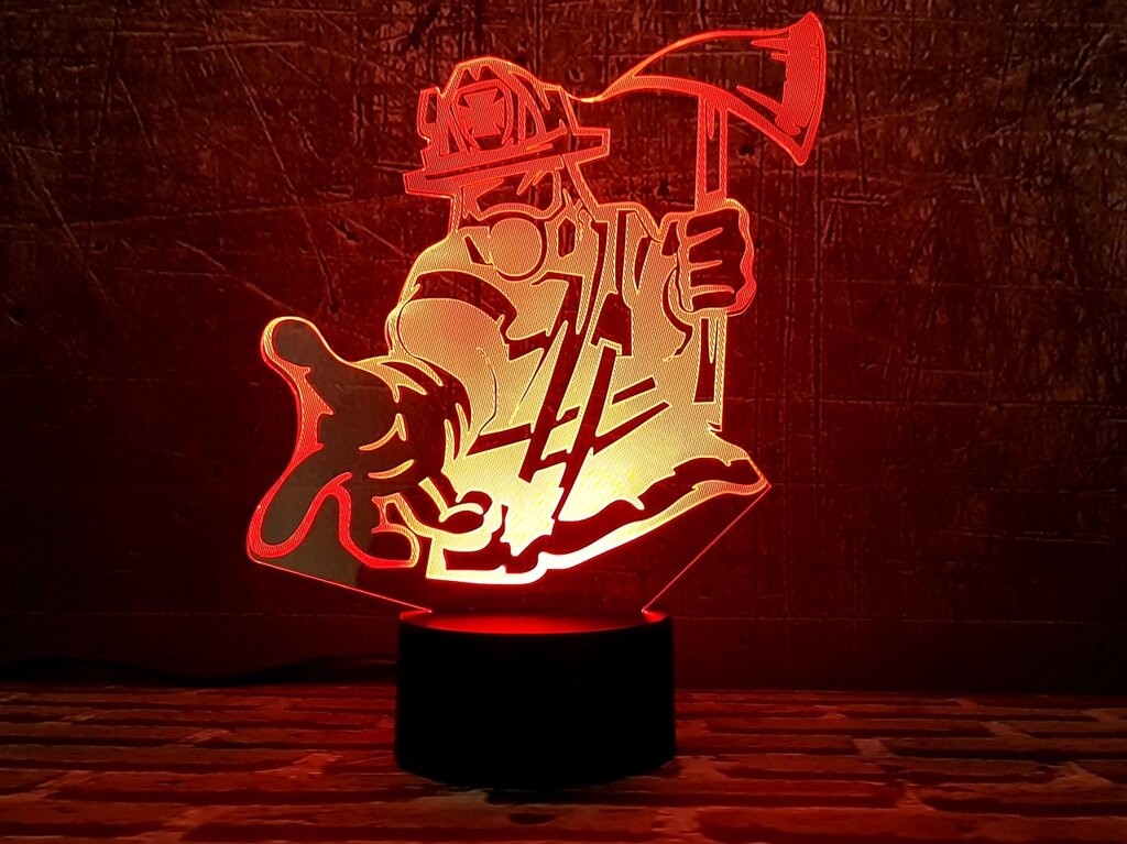 Змінна пластина для 3D світильників "Пожежний" 3DTOYSLAMP від компанії Polmart - фото 1
