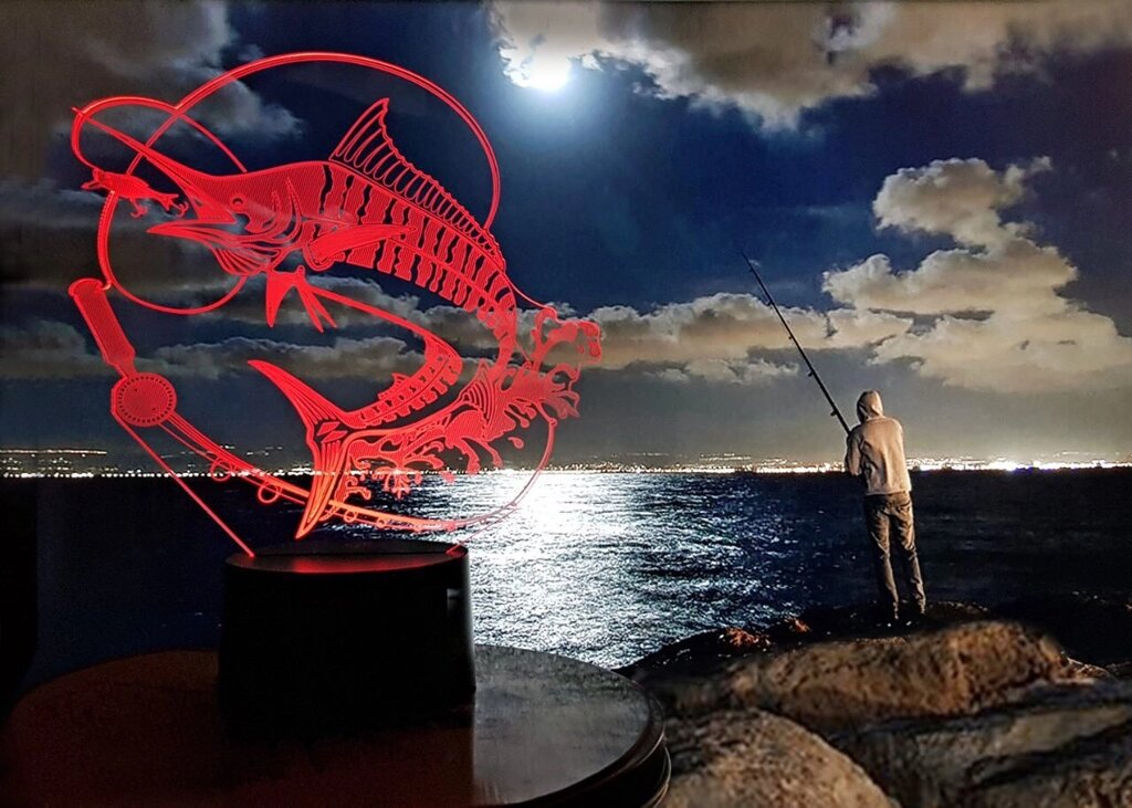 Змінна пластина для 3D світильників "Рибалка" 3DTOYSLAMP від компанії Polmart - фото 1