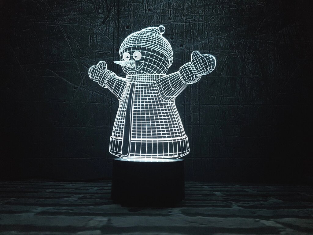 Змінна пластина для 3D Світильників "Сніговик" 3DTOYSLAMP від компанії Polmart - фото 1