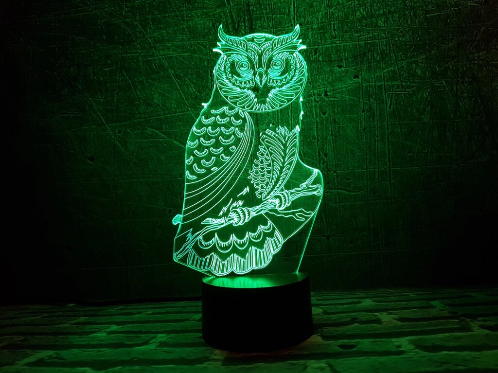 Змінна пластина для 3D світильників "Сова 3" 3DTOYSLAMP від компанії Polmart - фото 1