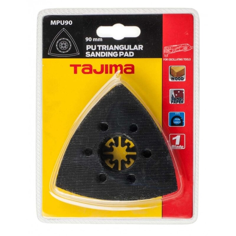 Змінне шліфувальне полотно для мультитулу TAJIMA PU TRIANGULAR SANDING PAD, MPU90, 90мм від компанії Polmart - фото 1