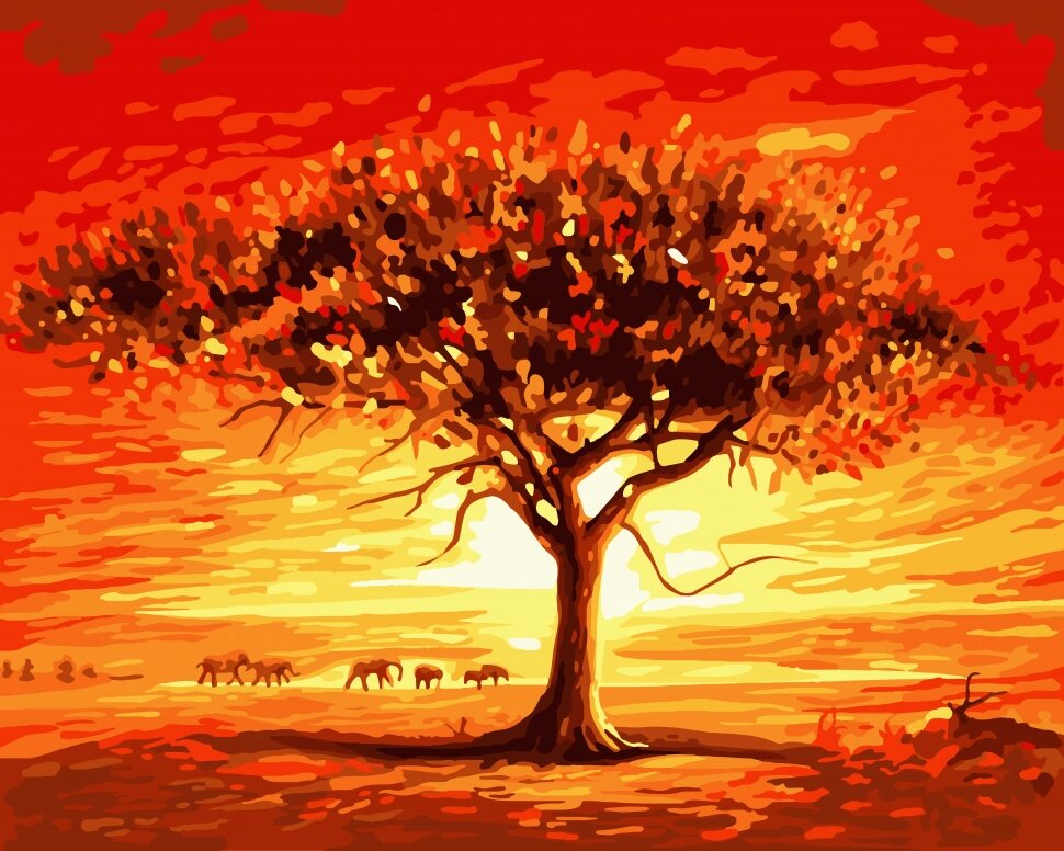 Зображення на числах. Мистецьке ремесло "Золоте сонце Африки" 40*50 см 10507-AM від компанії Polmart - фото 1