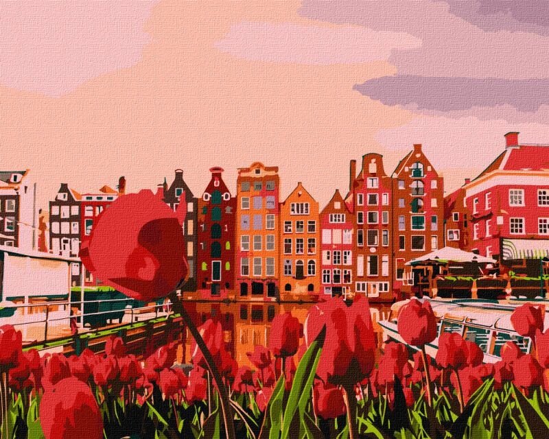 Зображення на цифрах "Вечір Амстердам" IDEAM KHO2863 40x50 см від компанії Polmart - фото 1