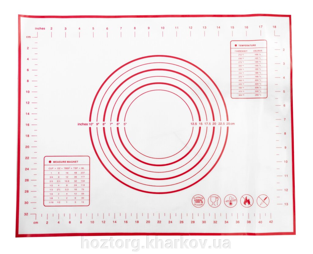 Килимок для випікання силіконіконовий з розміткою 40*50 (A-plus) APL-4050SM від компанії Інтернет-магазин Хозторг Харків. Господарські товари оптом - фото 1