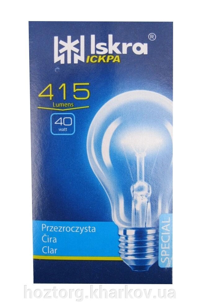 Лампа 40 Вт в індивідуальній упаковці від компанії Інтернет-магазин Хозторг Харків. Господарські товари оптом - фото 1