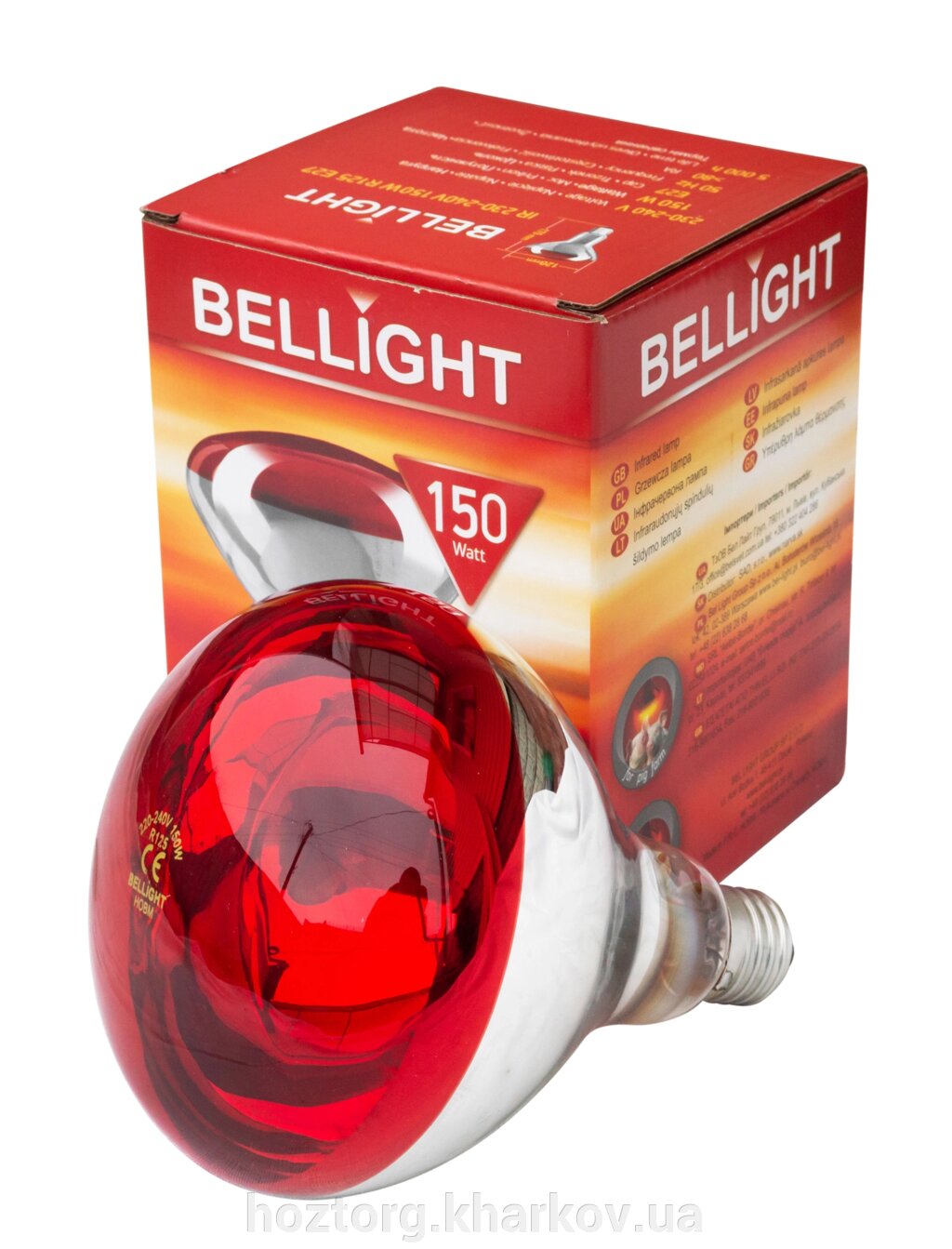 Лампа ІКЗК 150 Вт Е27 в коробочці (Bellight) від компанії Інтернет-магазин Хозторг Харків. Господарські товари оптом - фото 1