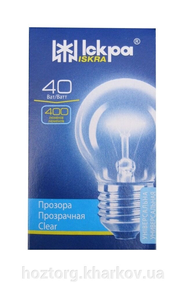 Лампа кулю Е27 40 Вт індивідуальна упаковка від компанії Інтернет-магазин Хозторг Харків. Господарські товари оптом - фото 1