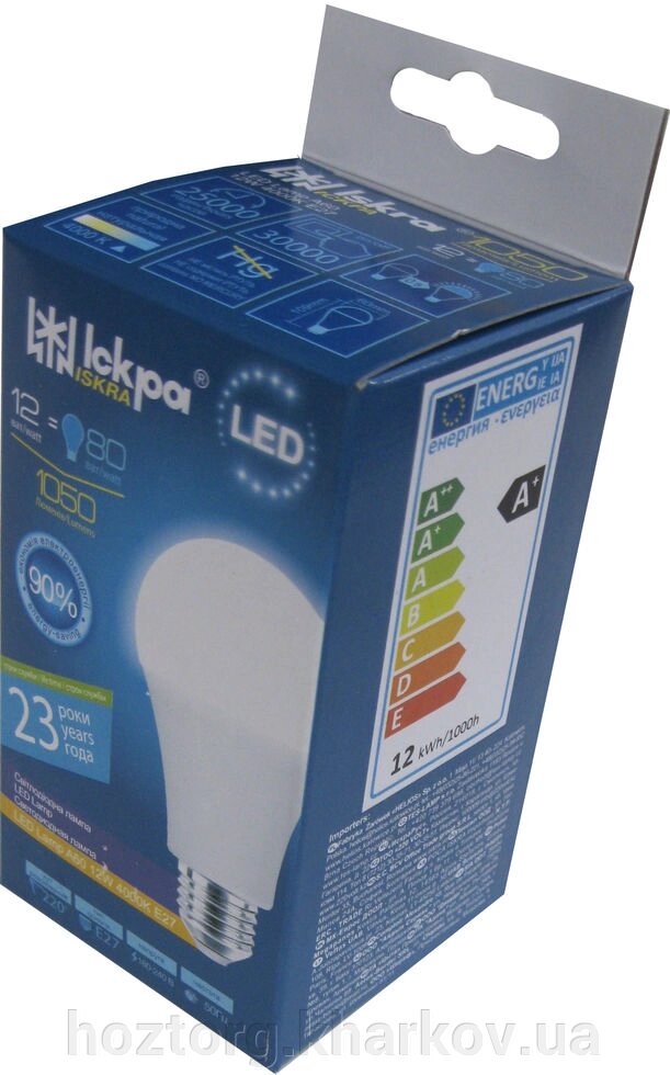 Лампа світлодіодна Iskra LED A60 E27 12W 4000K від компанії Інтернет-магазин Хозторг Харків. Господарські товари оптом - фото 1
