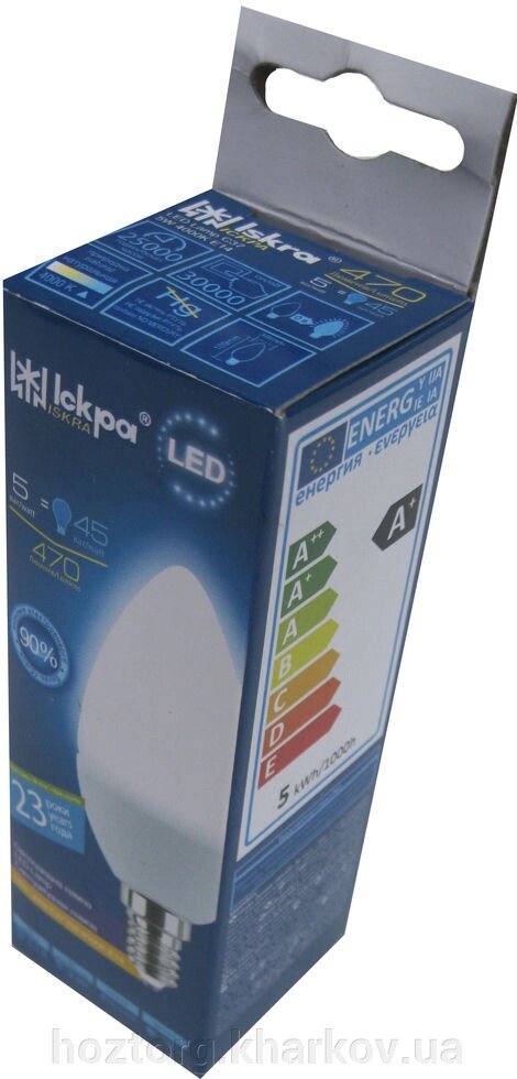Лампа світлодіодна Iskra LED C37 E14 5W 4000K від компанії Інтернет-магазин Хозторг Харків. Господарські товари оптом - фото 1
