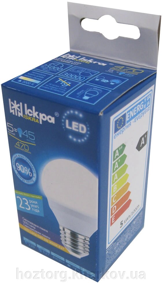 Лампа світлодіодна Iskra LED G45 E27 5W 3000K від компанії Інтернет-магазин Хозторг Харків. Господарські товари оптом - фото 1